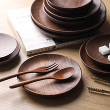 Load image into Gallery viewer, Japanese Wooden Fruit Bowl Round Wooden Plate Idea