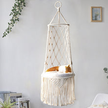 Load image into Gallery viewer, Macrame Hanging Pet Bed Macrame
