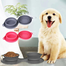 Load image into Gallery viewer, Rubber Foldable Double Bowl Pet Feeding