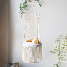 Load image into Gallery viewer, Macrame Hanging Pet Bed Macrame