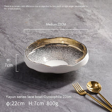 Load image into Gallery viewer, Creative Lace Ceramic Salad Bowl Good-looking Tableware