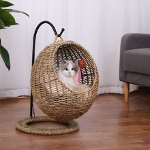 Load image into Gallery viewer, Pet Cat Litter Round Semi-enclosed Opening Cat Hanging Basket