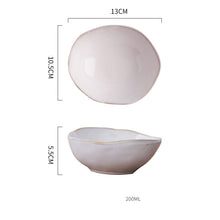 Load image into Gallery viewer, Irregular Shaped Tableware With Ceramic Rice Bowl