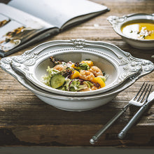 Load image into Gallery viewer, Relief Ceramic Tableware Rice Bowl Plate