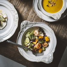 Load image into Gallery viewer, Relief Ceramic Tableware Rice Bowl Plate