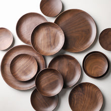 Load image into Gallery viewer, Japanese Wooden Fruit Bowl Round Wooden Plate Idea