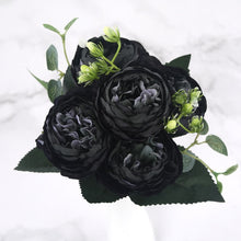 Load image into Gallery viewer, 30cm Rose Pink Silk Peony Artificial Flowers Bouquet 5 Big Head and 4 Bud Cheap Fake Flowers for Home Wedding Decoration indoor
