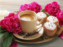 Load image into Gallery viewer, AZQSD Diamond Painting Coffee Cup Diamond Embroidery Flowers Kitchen Diamond Mosaic Scenery Picture Of Rhinestones Needlework