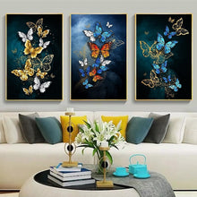 Load image into Gallery viewer, Abstract Butterfly Flower Art Canvas Paintings Posters and Print Wall Art Pictures for Living Room Decor (No Frame)