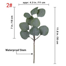 Load image into Gallery viewer, Artificial Eucalyptus Leaves Stems Eucalipto Branches Artificial Plants for Floral Bouquets Wedding Holiday Greenery Decor