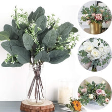Load image into Gallery viewer, Artificial Eucalyptus Leaves Stems Eucalipto Branches Artificial Plants for Floral Bouquets Wedding Holiday Greenery Decor