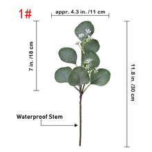 Load image into Gallery viewer, Artificial Eucalyptus Leaves Stems Eucalipto Branches Artificial Plants for Floral Bouquets Wedding Holiday Greenery Decor