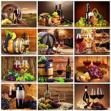 Load image into Gallery viewer, Evershine Diamond Painting Full Square Wine Diamond Embroidery Grape Cross Stitch Picture Of Rhinestones Kitchen Home Decoration