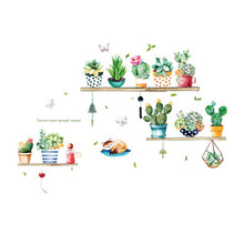 Load image into Gallery viewer, Garden Potted Plant Bonsai Flower Wall Stickers For Home Decor Living Room Kitchen PVC DIY Wall Decals Mural Room Decoration