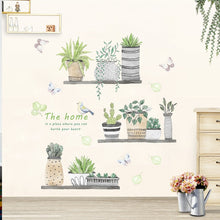 Load image into Gallery viewer, Garden Potted Plant Bonsai Flower Wall Stickers For Home Decor Living Room Kitchen PVC DIY Wall Decals Mural Room Decoration