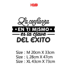 Load image into Gallery viewer, Large Spanish Quotes Phrase Art Vinyl Wall Stickers For Office Room Study Bedroom Home Decoration Sticker Mural Wall Decal Decor