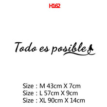 Load image into Gallery viewer, Large Spanish Quotes Phrase Art Vinyl Wall Stickers For Office Room Study Bedroom Home Decoration Sticker Mural Wall Decal Decor