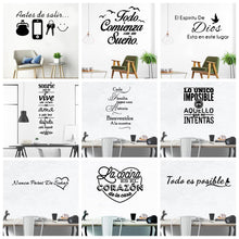 Load image into Gallery viewer, Large Spanish Quotes Phrase Art Vinyl Wall Stickers For Office Room Study Bedroom Home Decoration Sticker Mural Wall Decal Decor
