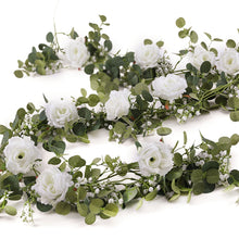 Load image into Gallery viewer, PARTY JOY Artificial Flowers Silk Rose Gypsophila Garland Fake Eucalyptus Vine Hanging Plants for Wedding Home Party Craft Decor