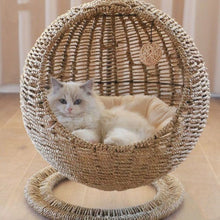 Load image into Gallery viewer, Pet Cat Litter Round Semi-enclosed Opening Cat Hanging Basket
