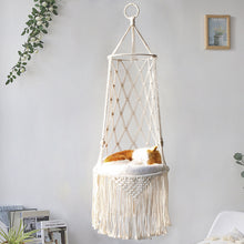 Load image into Gallery viewer, Macrame Hanging Pet Bed Macrame
