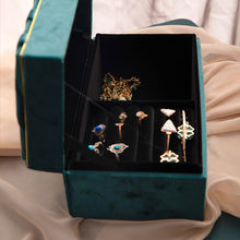 โหลดรูปภาพลงในเครื่องมือใช้ดูของ Gallery Jewelry Box Storage Box Flannel Jewelry Desktop Storage Box
