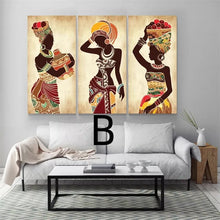 โหลดรูปภาพลงในเครื่องมือใช้ดูของ Gallery African Black Woman Canvas Painting Ethnic Art Poster
