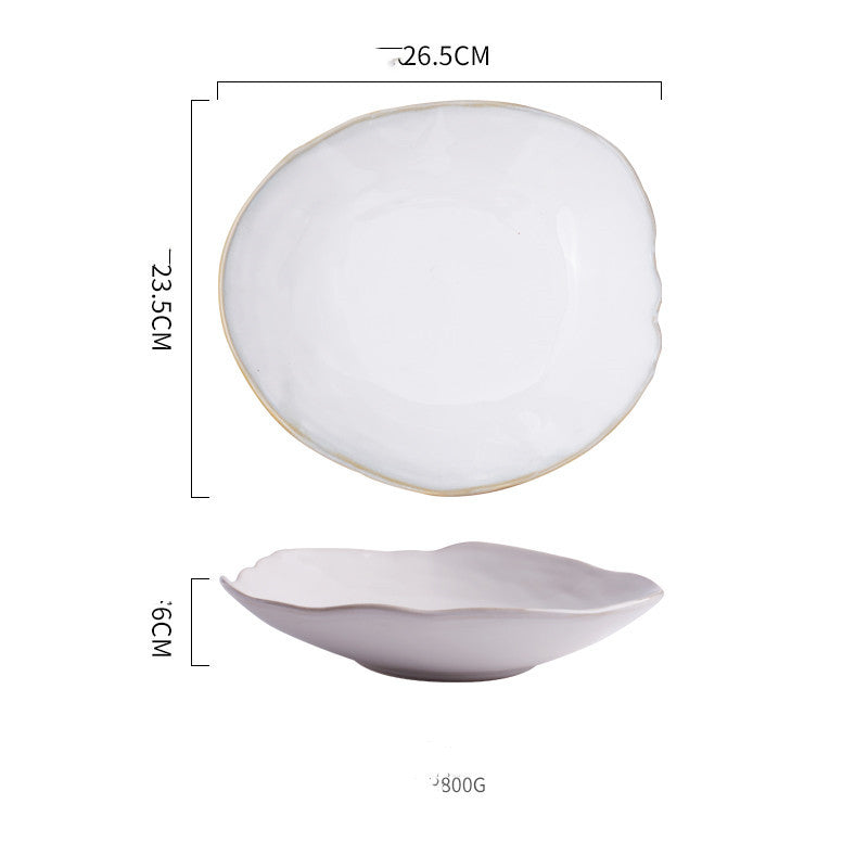Irregular Shaped Tableware With Ceramic Rice Bowl