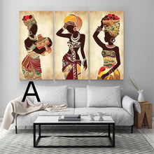 โหลดรูปภาพลงในเครื่องมือใช้ดูของ Gallery African Black Woman Canvas Painting Ethnic Art Poster
