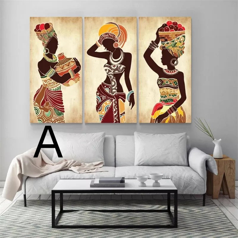 African Black Woman Canvas Painting Ethnic Art Poster