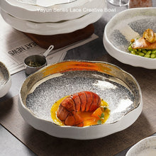 โหลดรูปภาพลงในเครื่องมือใช้ดูของ Gallery Creative Lace Ceramic Salad Bowl Good-looking Tableware
