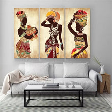 โหลดรูปภาพลงในเครื่องมือใช้ดูของ Gallery African Black Woman Canvas Painting Ethnic Art Poster
