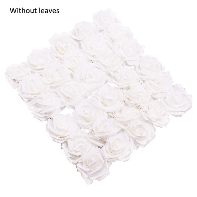 10/20/30 Heads 8CM Artificial PE Foam Rose Flowers Bride Bouquet Flower For Wedding Party Decorative Scrapbooking DIY Flower