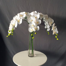 โหลดรูปภาพลงในเครื่องมือใช้ดูของ Gallery 1pc 9 Heads Artificial Butterfly Orchid PU Phalaenopsis For Wedding Bride Bouquet Home Flower Arrangement Vase Decor Fake Floral
