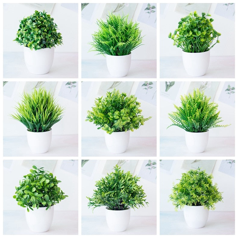 artificial plants in pots for home decor indoor 1pc Artificial Plants Green Bonsai Small Tree Pot Plants Fake Flower P – CabalticaLiving