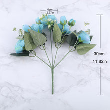 โหลดรูปภาพลงในเครื่องมือใช้ดูของ Gallery 30cm Rose Pink Silk Peony Artificial Flowers Bouquet 5 Big Head and 4 Bud Cheap Fake Flowers for Home Wedding Decoration indoor
