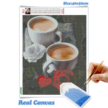 Load image into Gallery viewer, AZQSD Diamond Painting Coffee Cup Diamond Embroidery Flowers Kitchen Diamond Mosaic Scenery Picture Of Rhinestones Needlework
