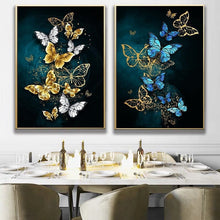 Load image into Gallery viewer, Abstract Butterfly Flower Art Canvas Paintings Posters and Print Wall Art Pictures for Living Room Decor (No Frame)
