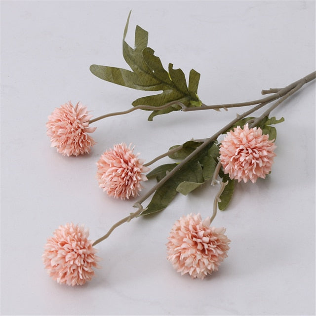 Artificial Flower Yapay Bitki Dandelion False Flower Small Thorn Ball White Hydrangea Simulation Plant For Home Wedding Decor