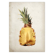 Load image into Gallery viewer, Fruit Kitchen Poster Vintage Poster Antique Canvas Print Pear Apple Orange Pineapple Wall Art Decorative Picture Canvas Painting
