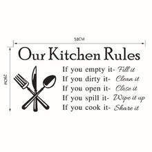 Load image into Gallery viewer, Kitchen Wall Stickers Vinyl Wall Decals for Kitchen English Quote Home Decor Art Decorative Stickers PVC Dining Room For Bar PVC
