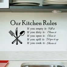 Load image into Gallery viewer, Kitchen Wall Stickers Vinyl Wall Decals for Kitchen English Quote Home Decor Art Decorative Stickers PVC Dining Room For Bar PVC
