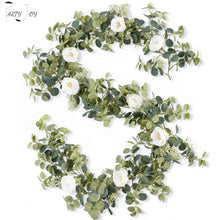 Load image into Gallery viewer, PARTY JOY 2M Artificial Flowers Plants Fake Eucalyptus Vine Garland Hanging for Wedding Home Office Party Garden Craft Art Decor
