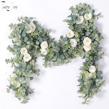 Load image into Gallery viewer, PARTY JOY 2M Artificial Flowers Plants Fake Eucalyptus Vine Garland Hanging for Wedding Home Office Party Garden Craft Art Decor
