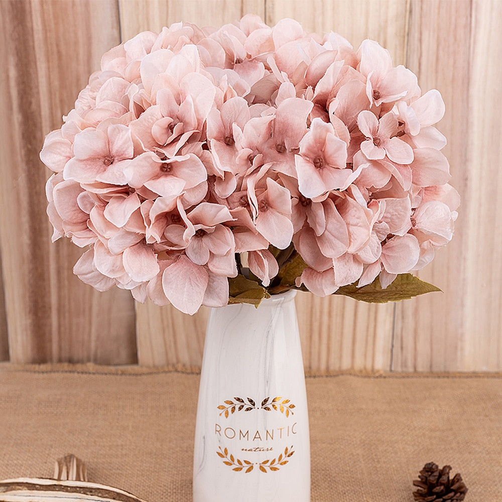 artificial flowers hydrangea branch home wedding decor autum silk plastic flower high quality fake flower party room decoration